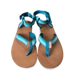 Teva Original Ombre Sandals Womens Size 11 Teal Aqua Strappy Ankle Strap